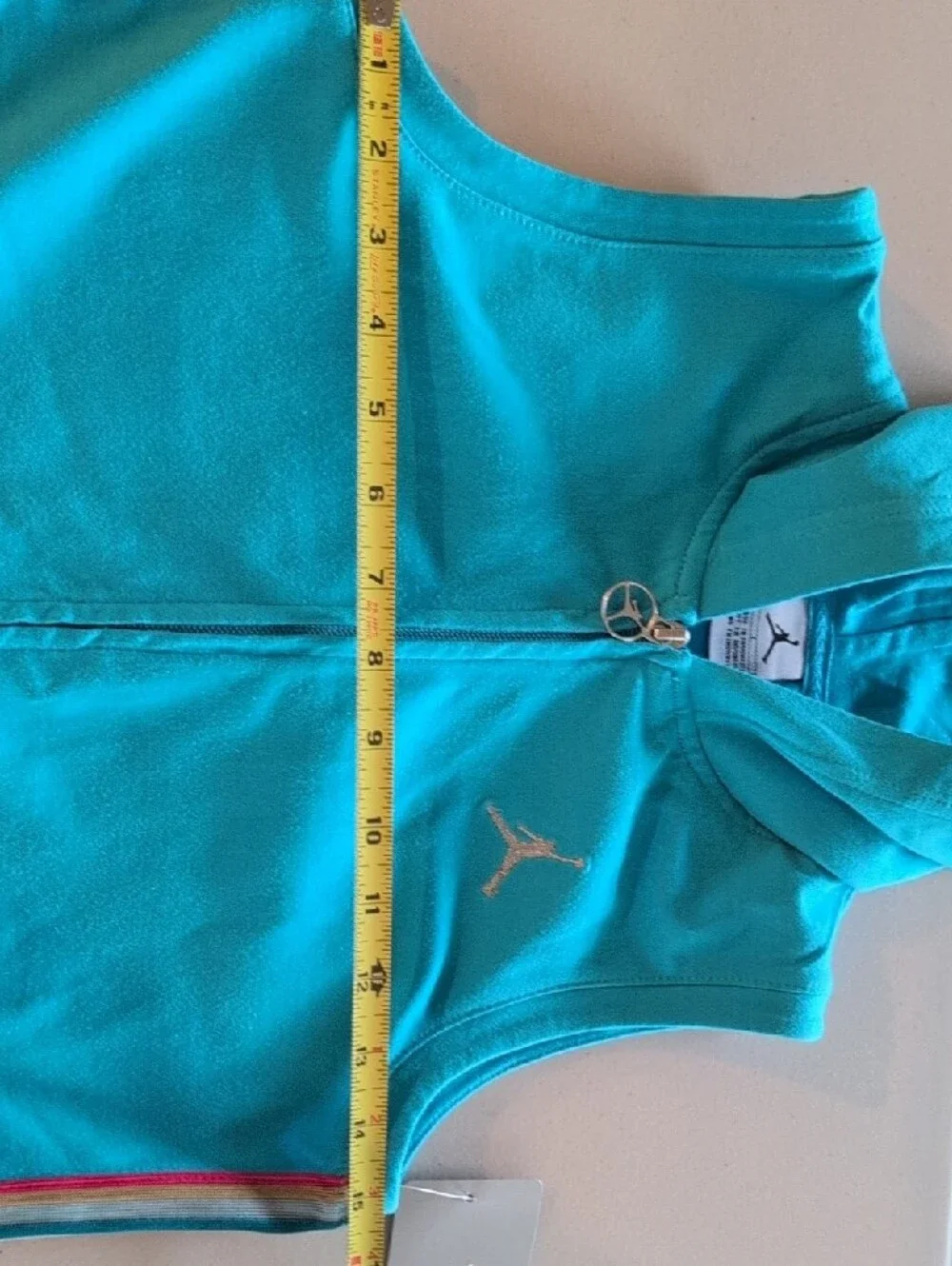 Jordan Girls Turquise Sleeveless Zip-Up Hoodie Size Large (12-14) NWT